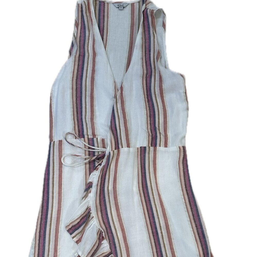 Rails Women's Striped Linen Blend Wrap Dress - Size Small